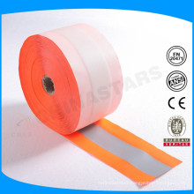 fluorescent orange high visibility washable reflective webbing tape